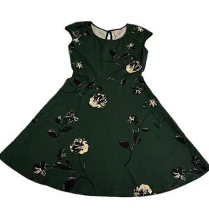Gilli  Dress Womens Small Green Floral Skater‎ Fit Flare Sleeveless D12778B-2
